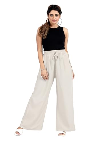 Image of BENKILS Women's Cotton Reyon Regular Fit Palazzo Pants - Available Size - M to 6XL