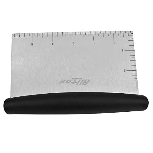 Dough Blender and Bench Scraper,Stainless Steel Pastry Cutter - Multipurpose Kitchen Tools for Baking Bread Butter and Pizza,Set of 2 Pack