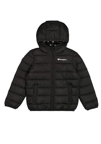 Champion Legacy Outdoor B (306868) - Chaqueta con capucha WR Light Cirè 40gr Small Script Logo, Negro (NBK), 5-6 años (XS) Unisex - Niños FW24