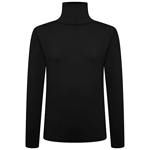 Image of Loxdonz Girls Long Sleeve Turtleneck Tee Shirt Kids Casual High Neck Tops T-Shirts | Youth Size 3-14