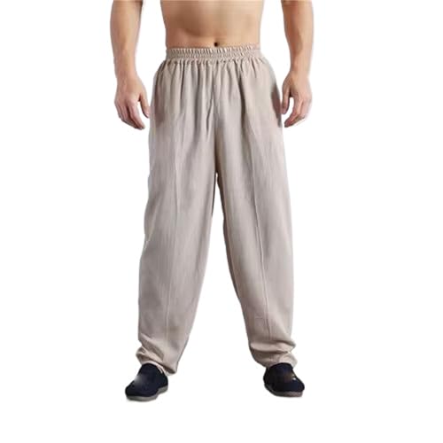 Pantalon cargo décontracté en coton lin parfait pour les sorties estivales de l'homme