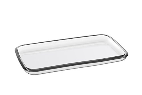 Barski European Glass - Rectangular - Serving Tray - Platter - 14.2" Long, 8" Wide - Made in Europe
