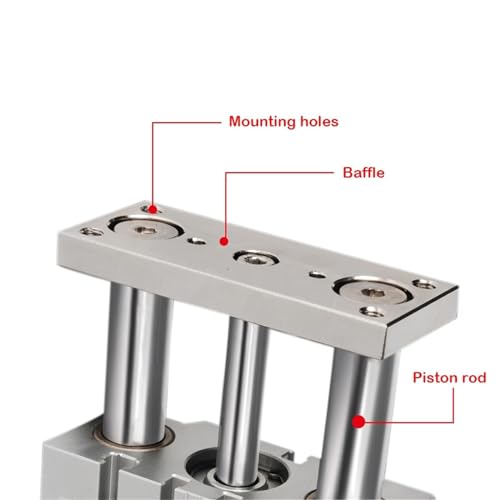 Vérin pneumatique trois barres MGPM16 anti-torsion pour guidage linéaire - 5