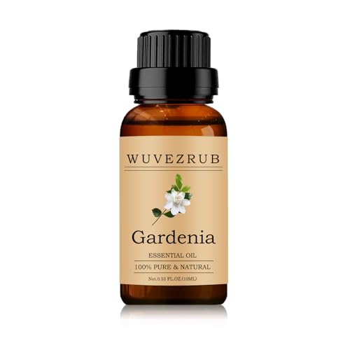 Wuvezrub Gardenia Essential Oils 10ML 100% Pure and Natural Essential Oil for Aromatherapy Diffuser - 0.33 Fl Oz/Gardenia