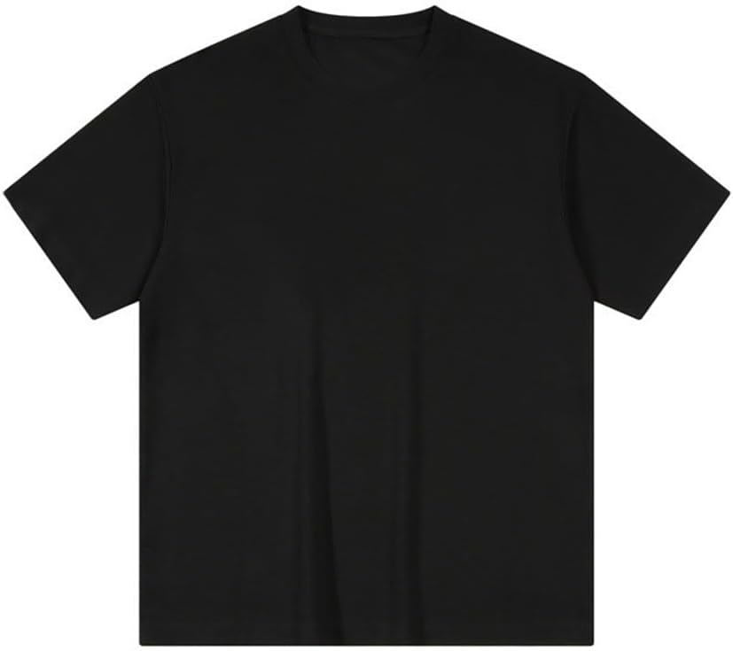 Men's Short Sleeved T-Shirt Loose Textured Round Neck Men's T-Shirt
