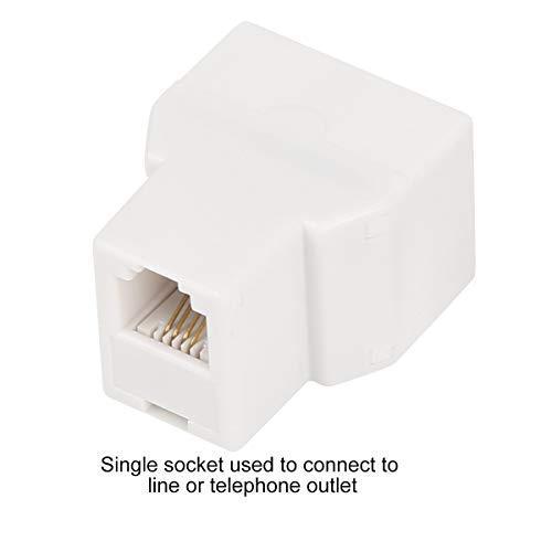 Image of Uvital RJ11 6P4C 1 Female to 2 Female Telephone Line Splitters, Telephone Landline Cable Connector and Separator(White,4 Pack)