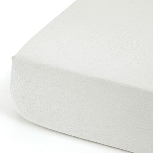Image of GRSSDER Soft Muslin Crib Sheet 1 Pack, 100% Cotton Crib Sheets with Deep Pocket for Boys and Girls, Fit Standard Crib Mattresses 52 inch x 28 inch Safe and Snug, Light Gray