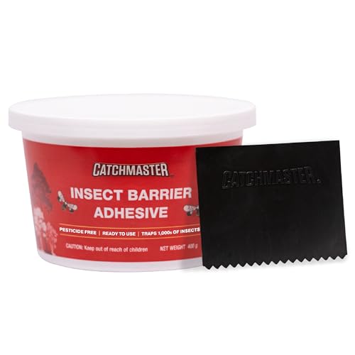 Catchmaster Tree Banding Insect Barrier DIY Kit, 15oz Pail & Spreader, Lanternfly & Ant Traps, Outdoor Adhesive Crawling Insect Trap to Protect Trees, Fruit & Plants