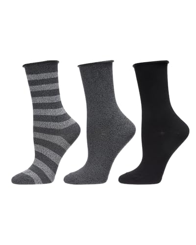 Image of MeMoi Roll Top Buttersoft Crew 3 Pair Pack