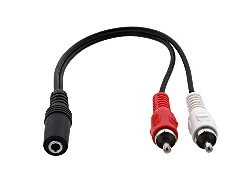 Cable de audio 6 inch, 3.5 Jack a 2 RCA miniatura 1