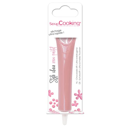 ScrapCooking - Stylo Choco Rose Pastel - Crayon Alimentaire Pâtisserie 25 g - Stylo Décoratif Comestible - Écrire & Dessiner sur Desserts, Gâteaux & Biscuits Anniversaire Pâques - 6806