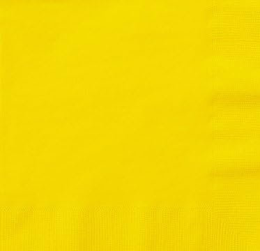 Thali Outlet- 125 x Yellow 2 Ply 33cm 4 Fold Paper Napkins Tissue Serviettes for Birthdays Weddings Parties All Occasions