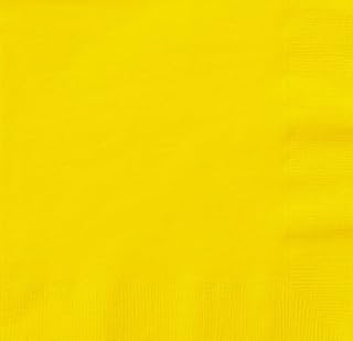 Thali Outlet- 125 x Yellow 2 Ply 33cm 4 Fold Paper Napkins Tissue Serviettes for Birthdays Weddings Parties All Occasions