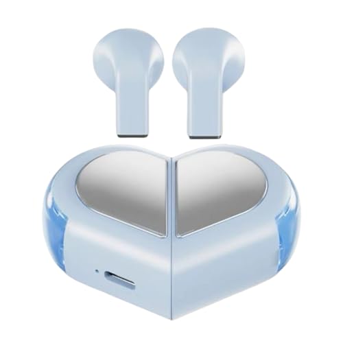 Veasbuu Auriculares inalámbricos, auriculares de juego en forma de corazón, 3.27 x 1.77 x 1.26 pulgadas, diseño compacto con sonido de alta fidelidad, mini auriculares portátiles y elegantes para