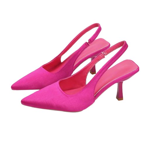 ticticlily Femme Escarpins Chaussures de Mariage à Talon Aiguille A Rose Rot 41 EU