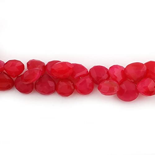 Chalcédoine rose perles pour bijoux fil briolettes facettées cœur 12mm 15mm LKBEADS SB535