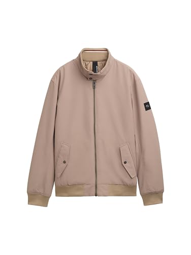 TOM TAILOR Herren Harrington Jacke mit Stehkragen,32240 - Mountain Taupe, M – Ansicht 4