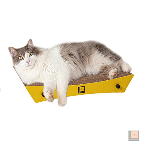 Gatomoderno Arranhador para Gatos de Papelão Kraft, Cama para Gatos, Brinquedo para Gatos, Modelo Br