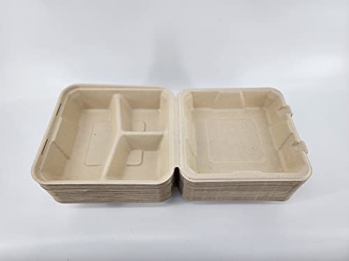 Snapklik.com : 100% Compostable Clamshell Take Out Food Containers 8X8 ...