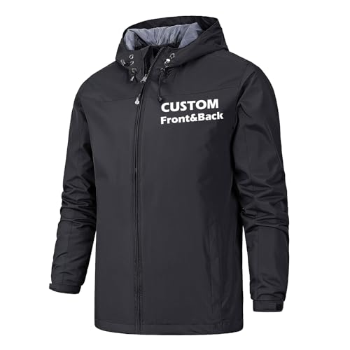 Custom Waterproof Jacket for Men Lightweight Windbreaker Rain Coat with Hood Add Your Logo