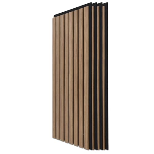 Art3d Lot de 4 panneaux muraux acoustiques à lattes en bois pour décoration d'intérieur, panneaux en bois cannelés 3D absorbant le bruit pour mur, plafond, cuisine,...