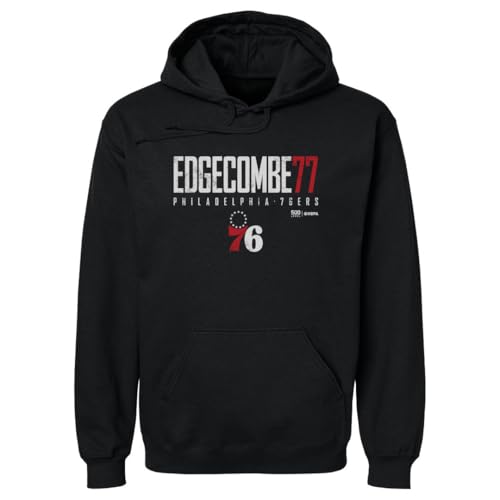 500 LEVEL VJ Edgecombe Philadelphia 76ers Elite Mens Hoodie Sweatshirt (Black Medium)