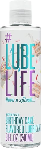 LubeLife Water-Based Birthday Cake Flavored Lubricant, Personal Lube for Men, Women and Couples,...