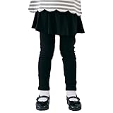 [ever closet] スカッツ キッズ 子供 女の子 レギンス スカート [ ブラックB 130 ] ストレッチ 通園 通学 日常着 子供服 キッズ服 エバークローゼット