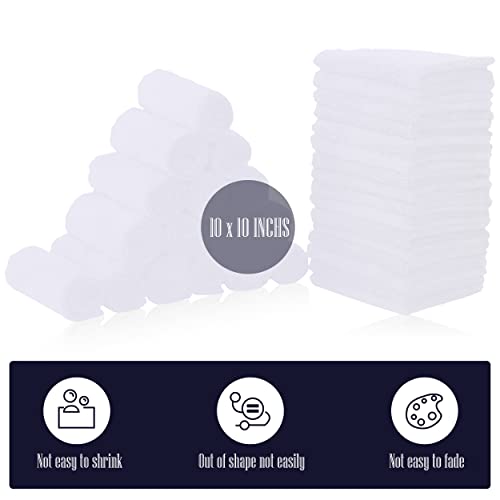 Image of 32 Pack Baby Washcloths - 10x10 Inch, Luxury Coral Fleece - Extra Absorbent and Soft Wash Clothes for Newborns, Infants and Toddlers - Suitable for Sensitive Skin and New Born - Baby Shower - White