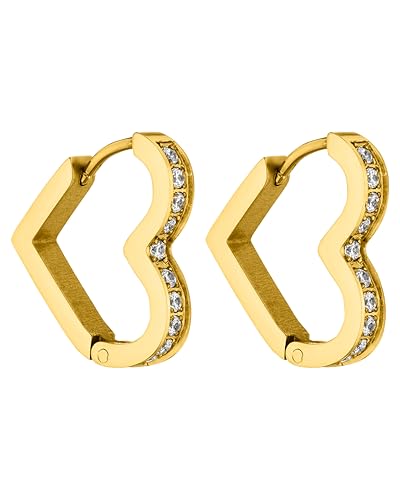 PURELEI® Glitter Heart Ohrringe (Gold) – Damenohrringe aus langlebigem...