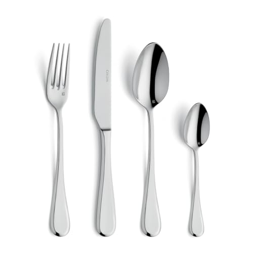 COUZON - Ménagère 48 couverts de table pour 12 personnes - Dunes - Acier inoxydable 18/10, Finition Miroir, Epaisseur 3 mm - Inox