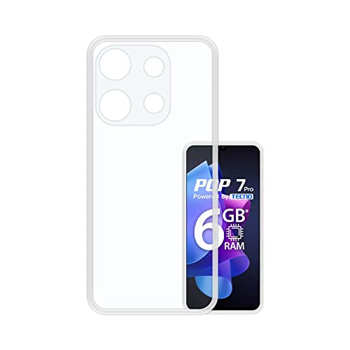 Image of COVERBLACK Rubber Silicone Back Cover for Tecno POP 7 Pro - Transparent