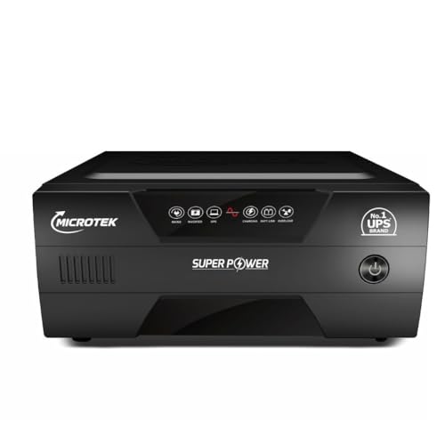 Image of Microtek Super Power New 1100 12V Pure Sine Wave Inverter UPS | 950VA /770W Power Backup for Home /Office /Shops | CCCV Charging, Wide Input 80-290V | Runs Fan, TV, Lights, Router | 3 Year Warranty