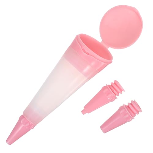 SHINEOFI Bolígrafo de Silicona para Decorar Pasteles Rosa Kit Reutilizable para Escribir Chocolate Mermelada y Crema Herramienta Resistente a Altas Temperaturas para Repostería DIY y