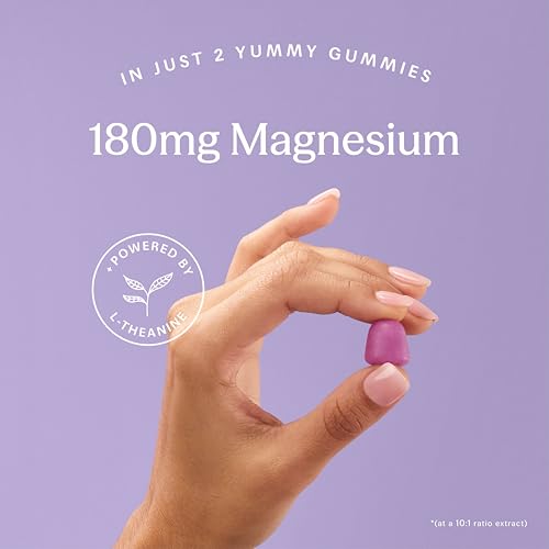 TRIP Magnesium Citrate Gummies Infused with L Theanine, Vegan, Sugar Free Magnesium Supplement for Adults, 180mg per Serving, On The Go Calming Gummy, Wild Berry Flavor, 1 Bag - 60 Count