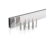 Profilo da parete in acciaio inox con perforazione per box doccia da 8 mm | Modello U da 200 cm | Montaggio facile e sicuro | Viti FISCHER inclusa