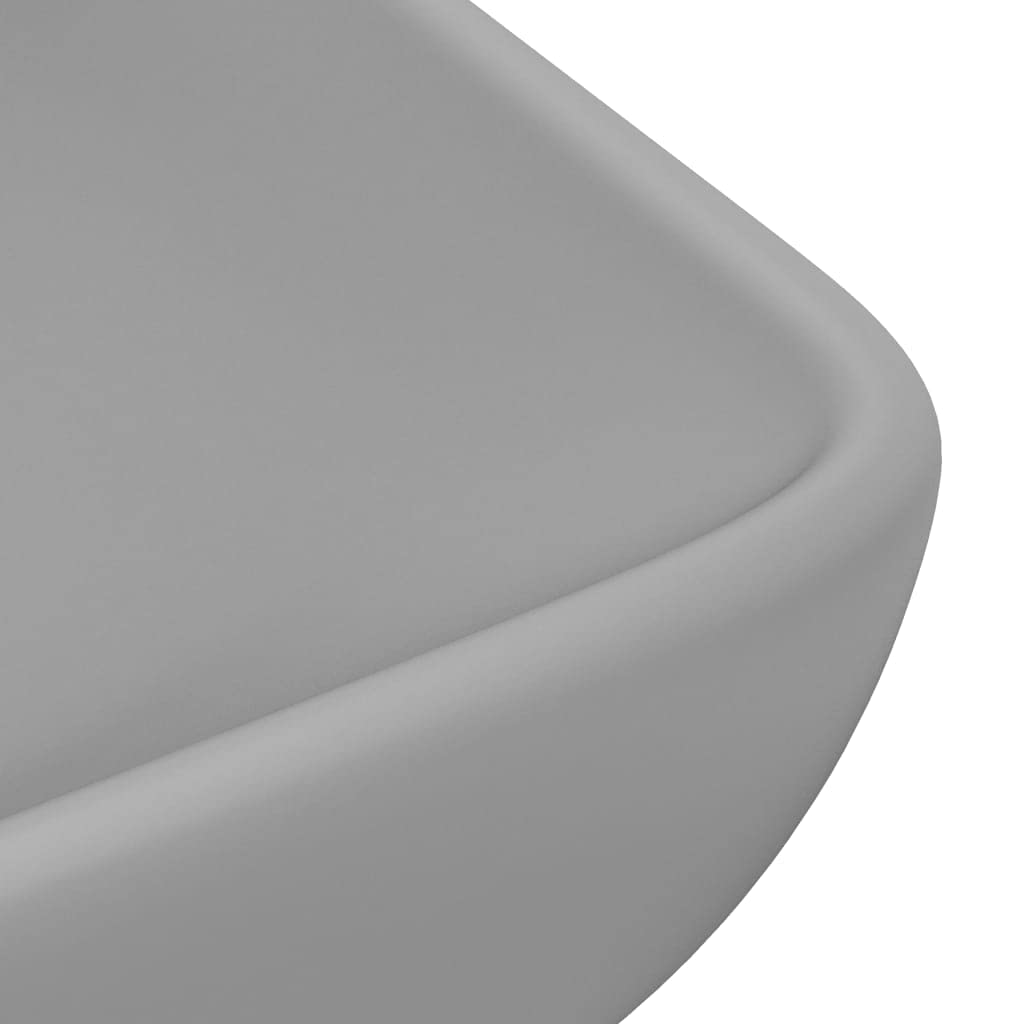 HOMIUSE Luxus-Waschbecken Rechteckig Matt Hellgrau 71x38 cm Keramik Waschbecken Waschtisch Aufsatzwaschbecken Badunterschrank Waschbecken GäSte Wc Waschbecken Ohne Hahnloch Aufsatzwaschbecken
