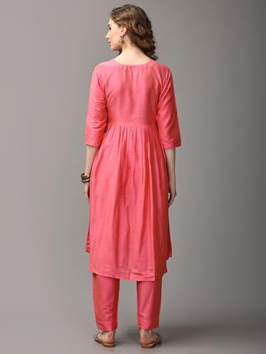 Image of The Mom Store Women's Raw Silk Maternity and Nursing Kurta Set | Front Zipper for Easy Feeding Pre and Post Pregnancy