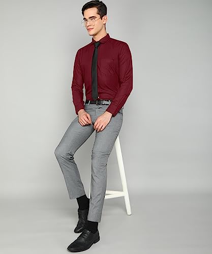 Image of MILDIN Men's Pure Cotton Striped Printed Shirt with Spread Collared Neck Full Sleeve Curved Hemline Button Closure and Regular Fit | Shirt for Man