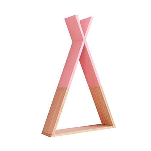 ZFF Solid Wood X Triangle Shelf Partition Creative Home Storage Shelf Color  Pink