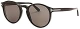 Tom Ford FT0591 01A Shiny Black Ian Round Sunglasses Lens Category 3 Size 51mm