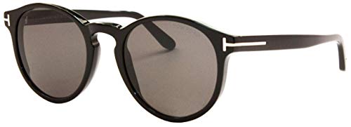 Tom Ford FT0591 01A Shiny Black Ian Round Sunglasses Lens Category 3 Size 51mm