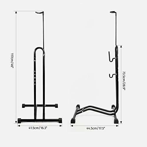 Acrunu Upright Bike Stand - Premium Vertical & Horizontal Adjustable Bicycle Floor Parking Rack Stand - Safe & Stable For Mtb Road Bikes Indoor Bike Storage - For Wheels Width Max To 2.5'' #TOP1