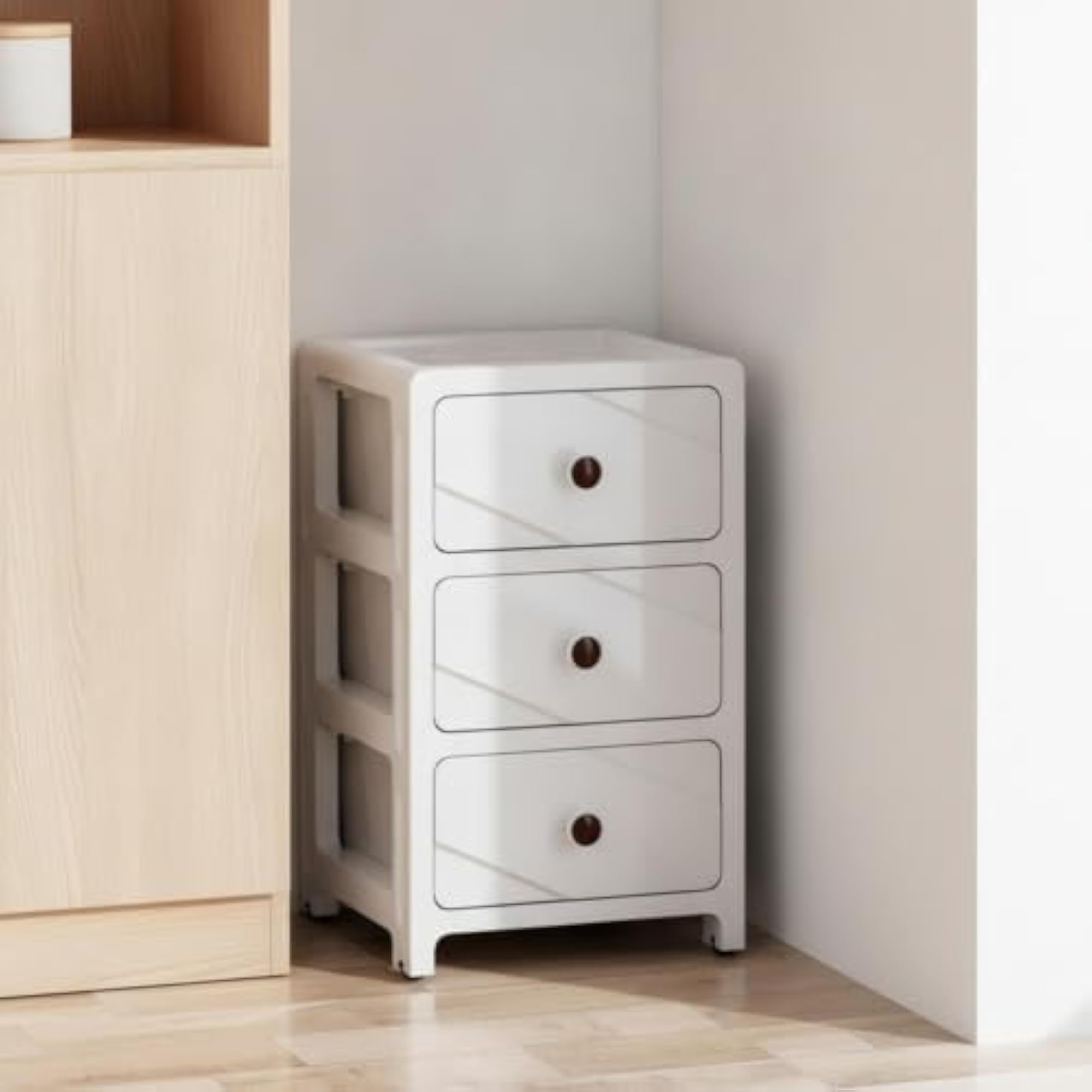Floor-Standing Storage Cabinet with Flat Top and Casters