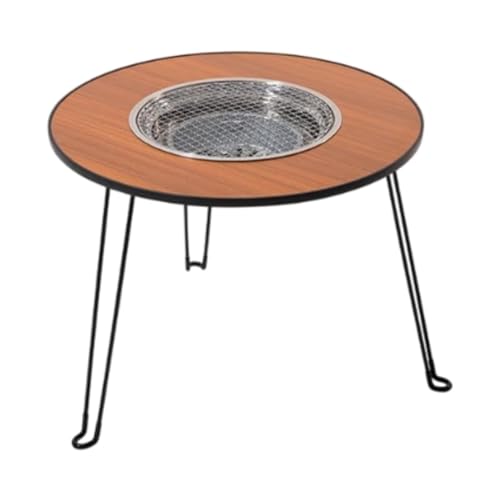 F Fityle Tavolo da Fossa da Fuoco da Campeggio, Firepit in Fiamme, Tavolo da Fuoco Pieghevole Pesante, All'aperto per Patio Party Barbecue per Interno