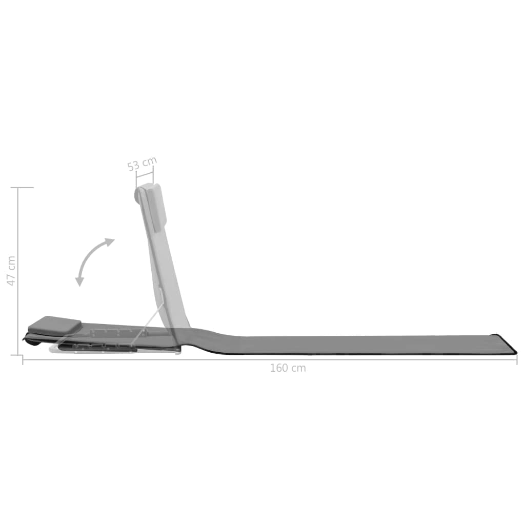 vidaXL 2X Tapis de Plage Pliable Tissu Gris Matelas de Plage Camping Randonnée