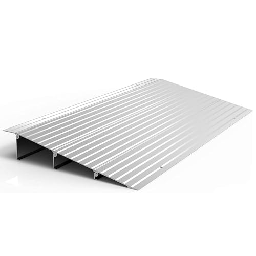 EZ-ACCESS - Threshold Ramps for Doorways - Portable Wheelchair Ramp for Home Steps, Aluminum Door Threshold Sliding Doors, Walker & Wheelchair Access - Adjustable Modular Transitions, 3' Rise