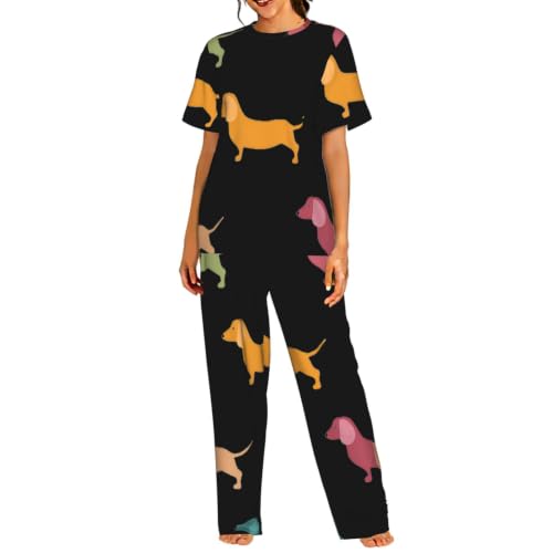 Pyjama teckel femme ensemble short idéal pour vos matinées cocooning