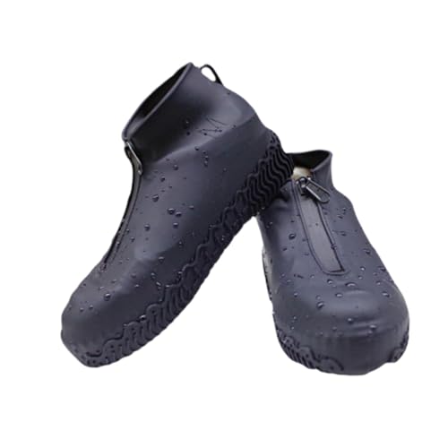 Protector de zapatos impermeable de silicona M con cremallera antideslizante para días de lluvia
