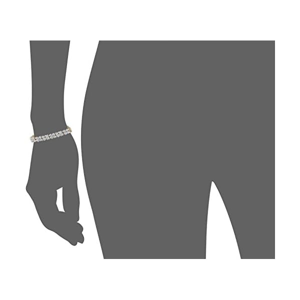 Amazon-Collection-18k-Yellow-Gold-Plated-Sterling-Silver-Genuine-Diamond-Hearts-Bracelet-110-cttw-I-J-Color-I2-I3-Clarity-725 Amazon Collection 18k Yellow Gold Plated Sterling Silver Genuine Diamond Hearts Bracelet (1/10 cttw, I-J Color, I2-I3 Clarity), 7.25"